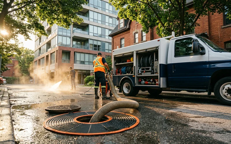 Drain cover and hydrovac recovery at a condo catch basin