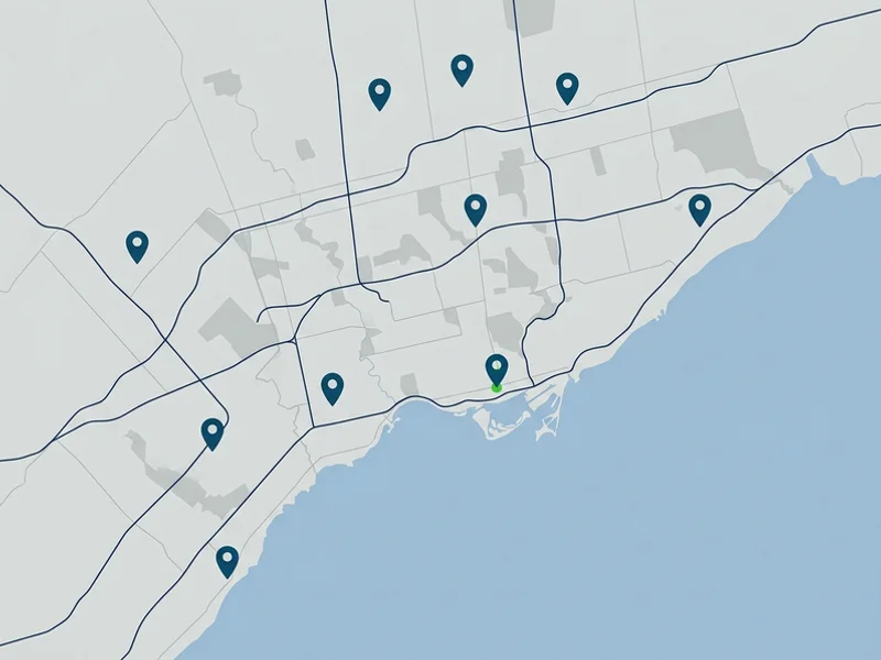 Map of the Greater Toronto Area showing the 10 service cities