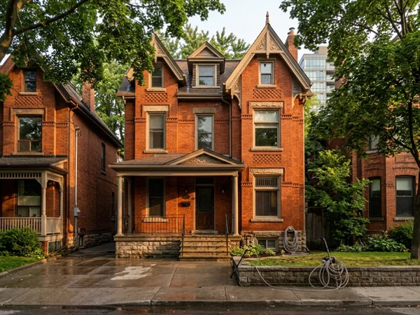 Soft wash Toronto Victorian brick cleaning in The Annex (after)