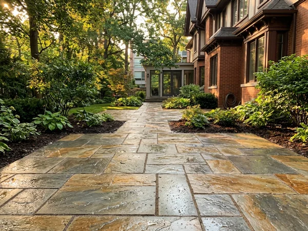 Pressure washing Toronto patio stone in Lawrence Park (after)