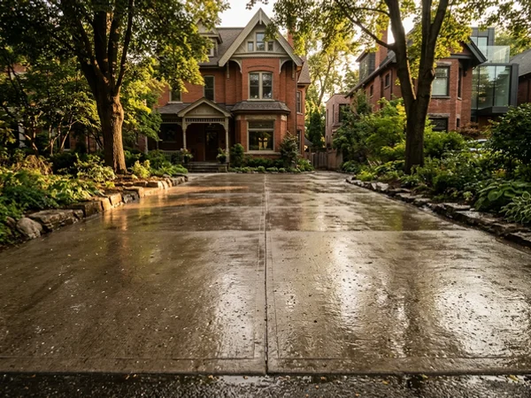 Pressure washing Toronto driveway before and after in Rosedale (after)