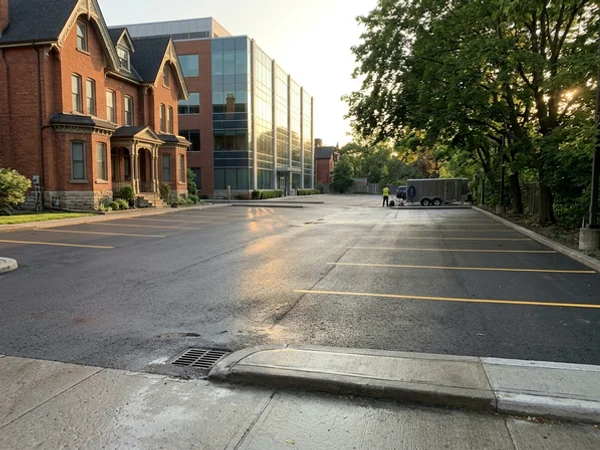 Parking Lot Power Washing after cleaning