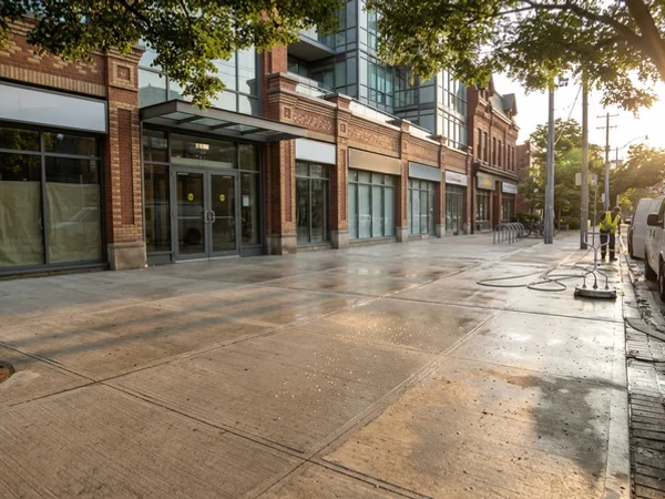 Shopping Plaza Power Washing after cleaning