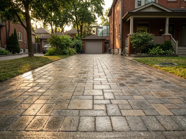 Interlocking stone cleaning Toronto before and after in Leaside (after)