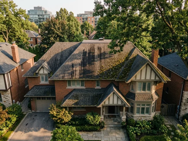 Roof cleaning Toronto black streak removal in Forest Hill (before)