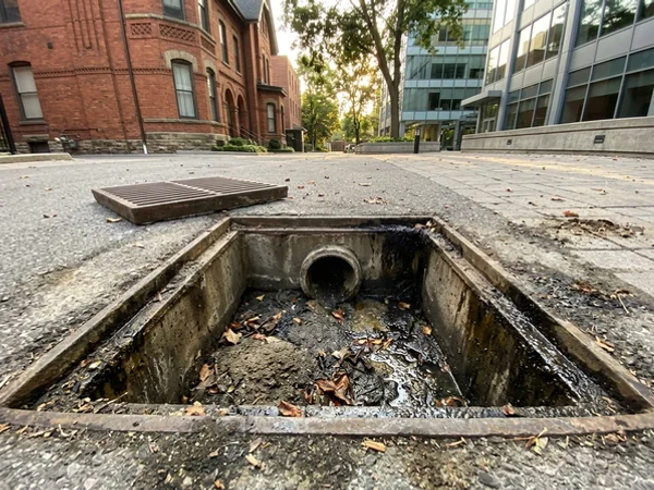 Catch Basin Cleaning before cleaning