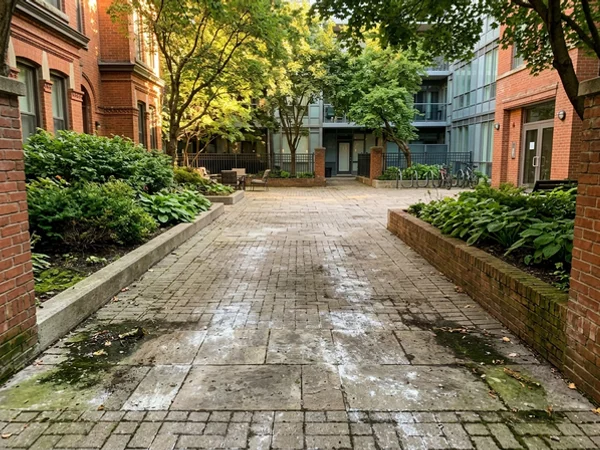 Strata and Condo Pressure Washing before cleaning