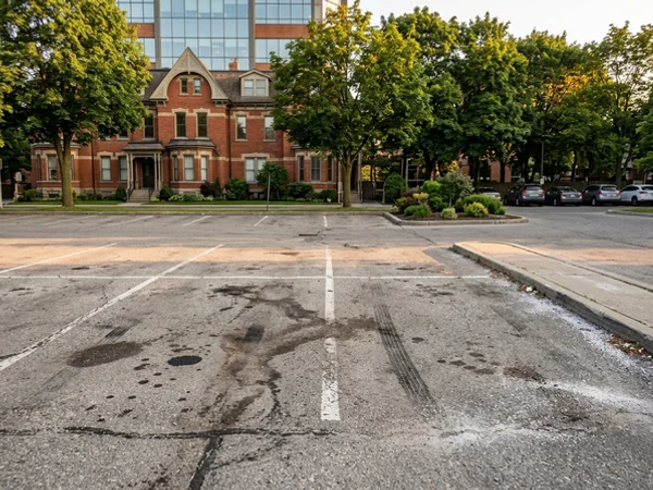 Parking Lot Power Washing before cleaning