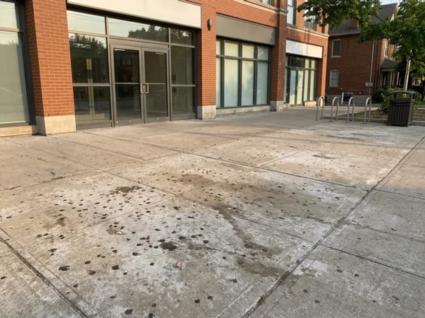 Shopping Plaza Power Washing before cleaning