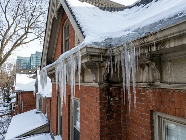 Ice Dam Removal before cleaning