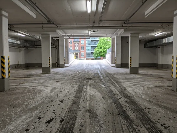 Parking Garage Cleaning before cleaning