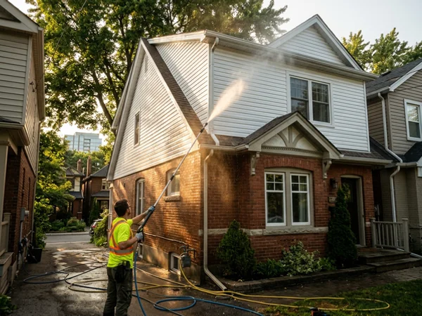 Vinyl siding in The Beaches after soft wash