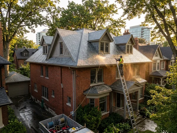 Forest Hill shingle roof after soft wash