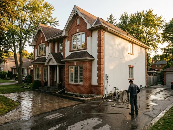 Stucco home in Cornell, Markham after soft wash